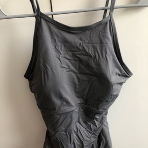 Athleta high neck tie back tankini top.